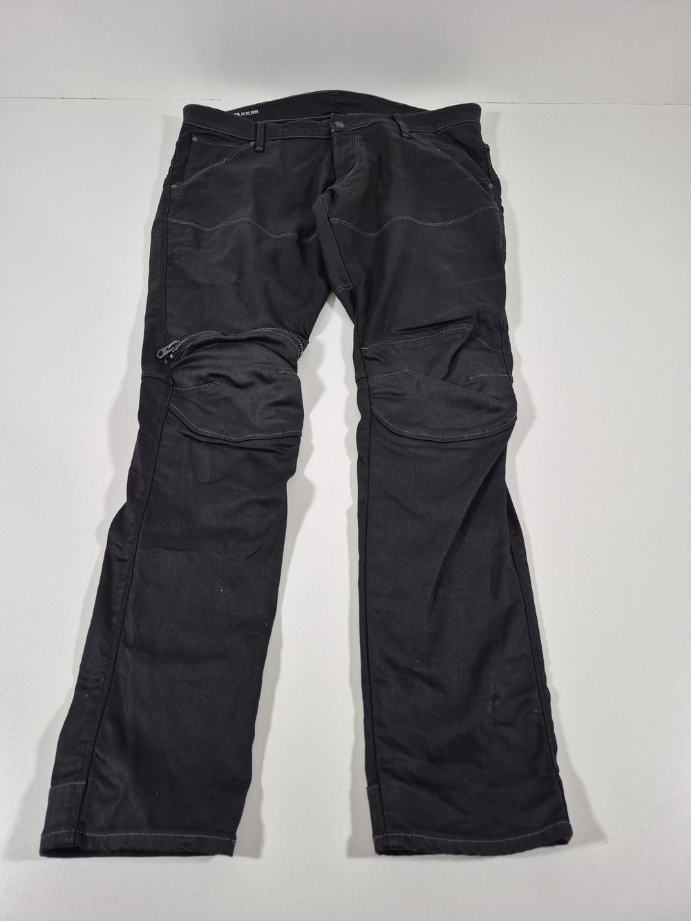 G-Star RAW 5620 3D Zip Knee Skinny Jeans Mens 38x32 Black Stretch Moto Denim